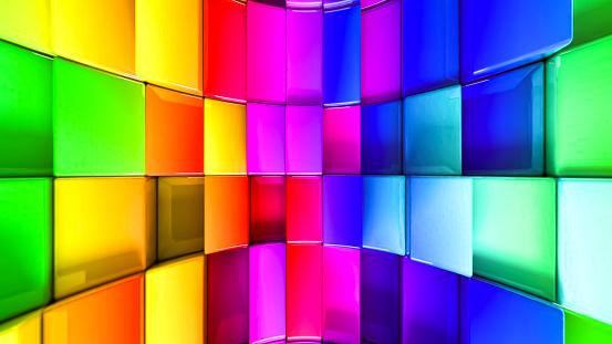 Abstract background with 3D color mosaic with effects