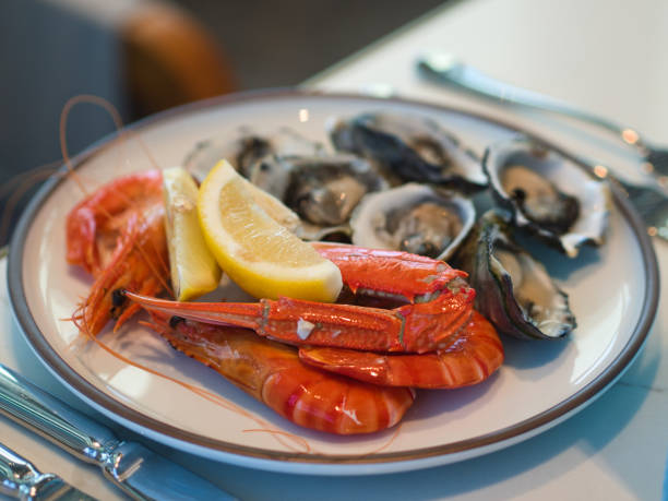 istock Plate of Prawns and Oysters 1856683977