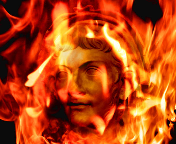 Digital illustration art. Nero Roman emperor.