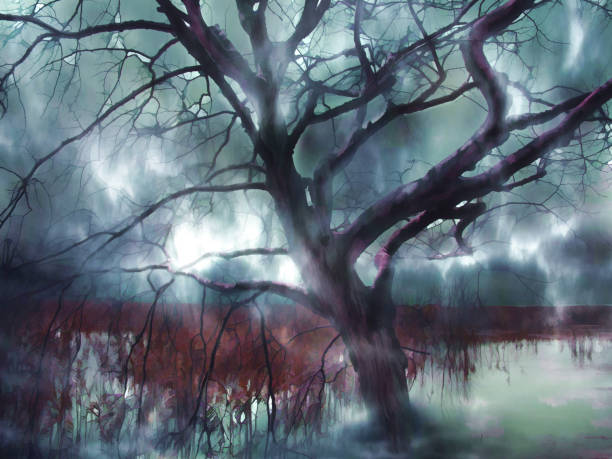 istock The ghost lake. Digital illustration art. 1856691860