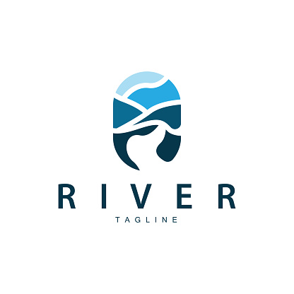 River Logo Vector River Bank Mountain Design Agriculture Symbol Illustration