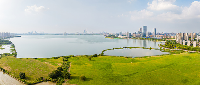 China, Jiangsu, Suzhou Industrial Park, Dushu Lake and Urban Architecture