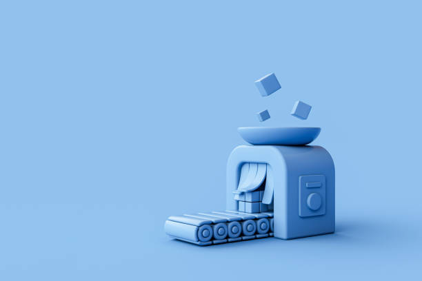 istock Concept for Generating Blockchain. Factory that produces likes. 3d rendering. 1856756851