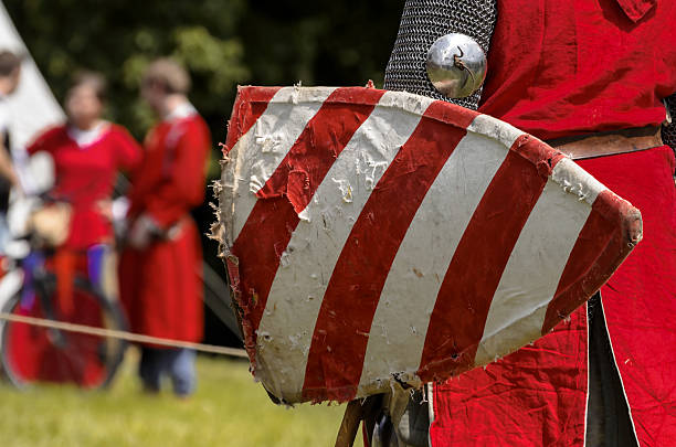 istock Damaged shield of medieval knight 185675910