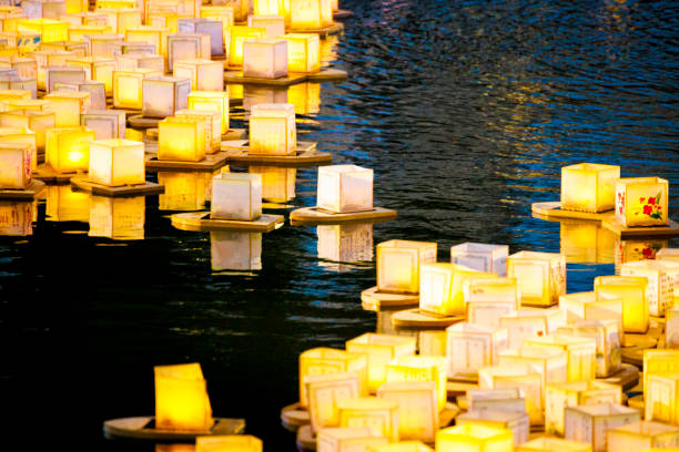 istock Water Lanterns on the Water Surface at Night 1856771208
