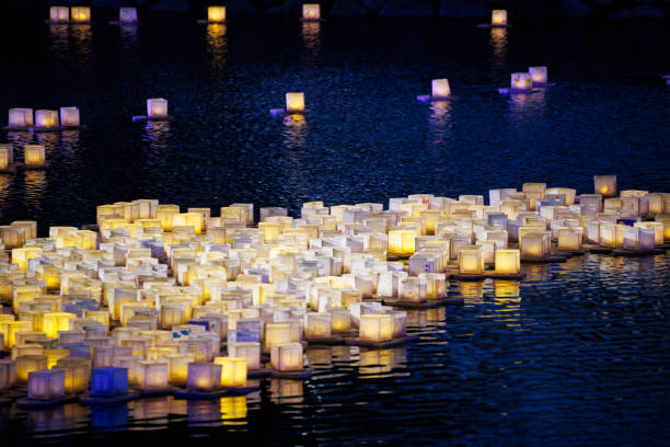 istock Water Lanterns on the Water Surface at Night 1856772798