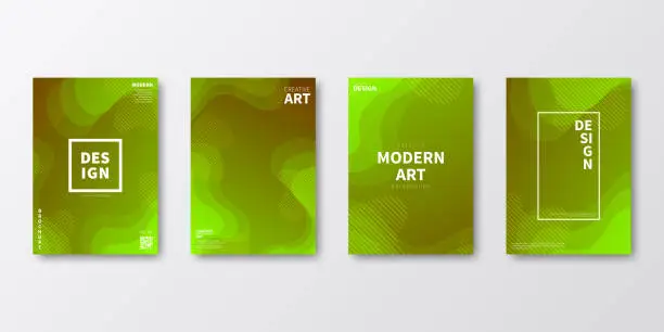 Vector illustration of Brochure template layout, Green cover design, business annual report, flyer, magazine