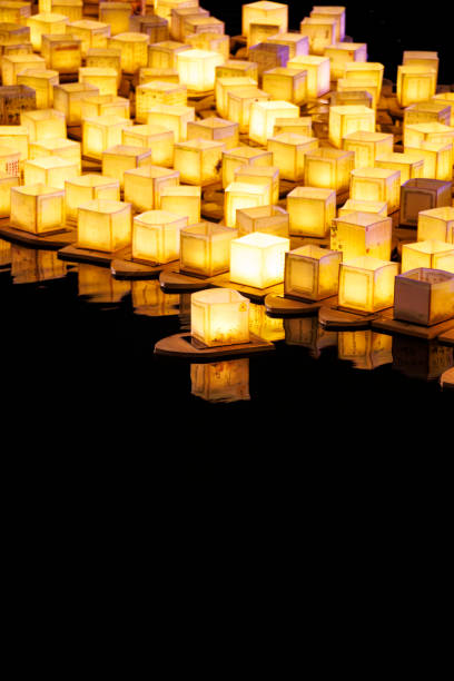 istock Water Lanterns on the Water Surface at Night 1856782276