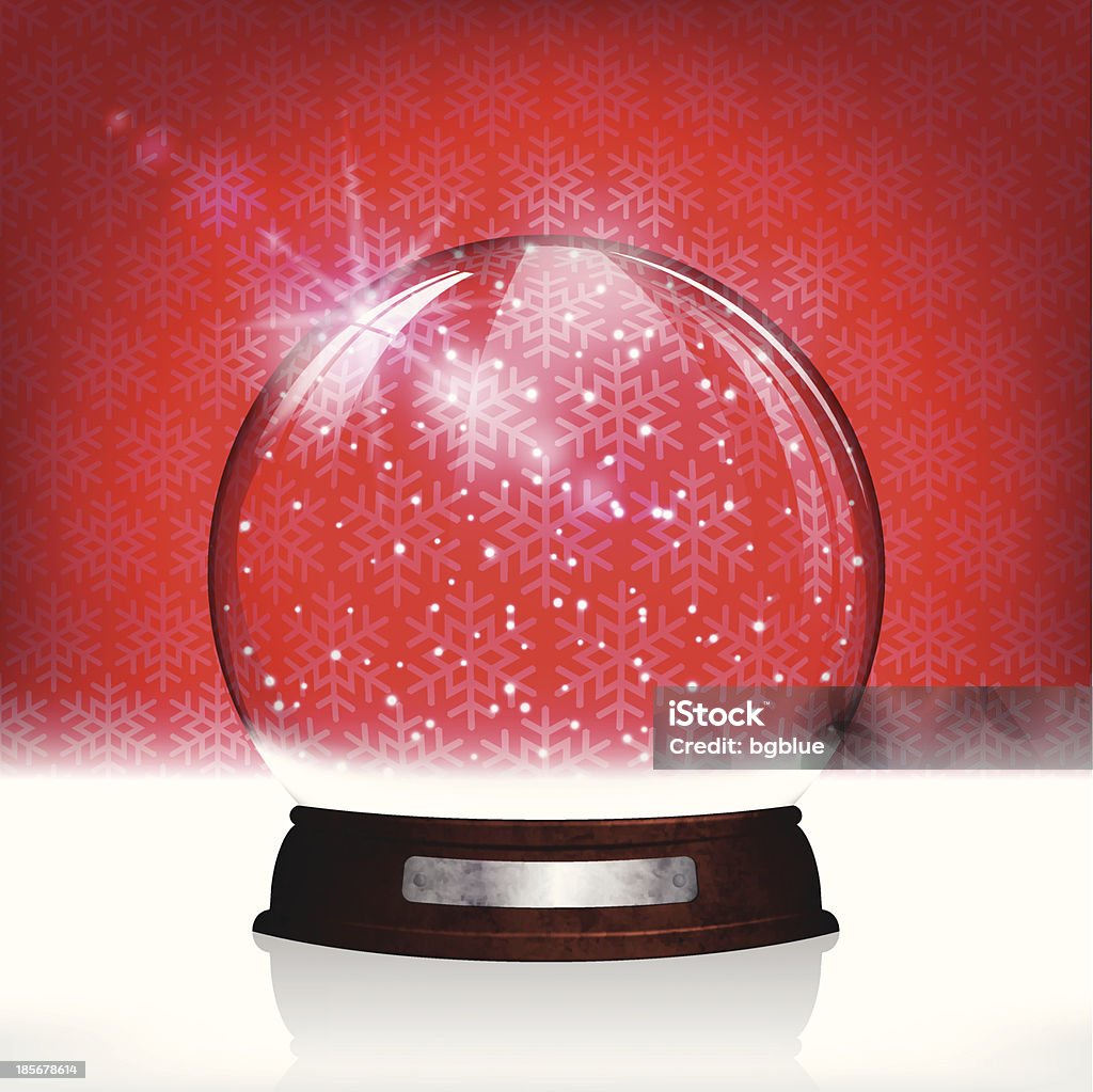 Christmas Snow globe - arte vectorial de Bola de cristal con nieve libre de derechos