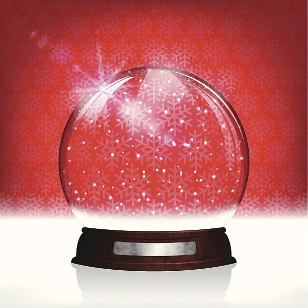 Vector illustration of Christmas snow globe