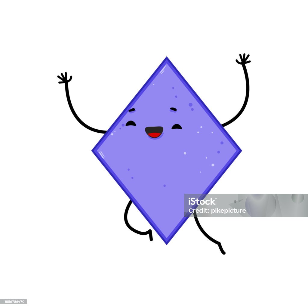Rectangle Geometric Shape Character Cartoon Vector Illustration Stock ...