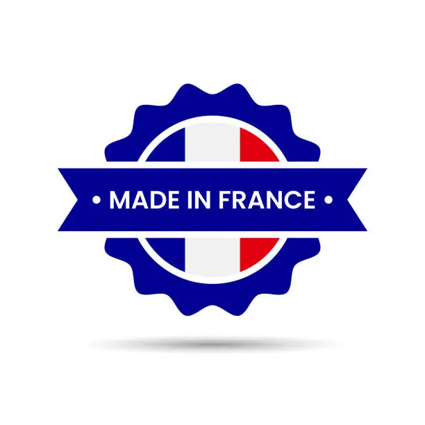 Vector illustration of Made in France Label Vector Design.