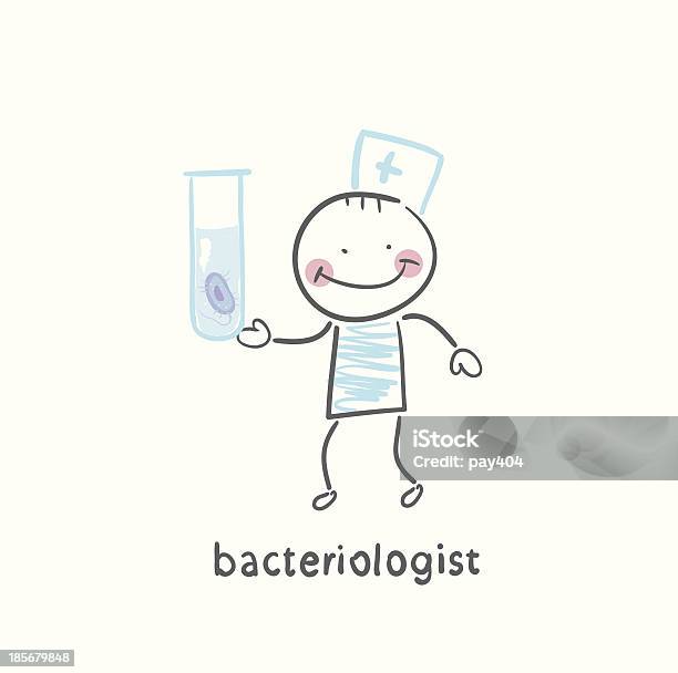 Bacteriologist 루킹 At 테스트 튜브 Bacteriologist에 대한 스톡 벡터 아트 및 기타 이미지 - Bacteriologist, 건강관리와 의술, 과학