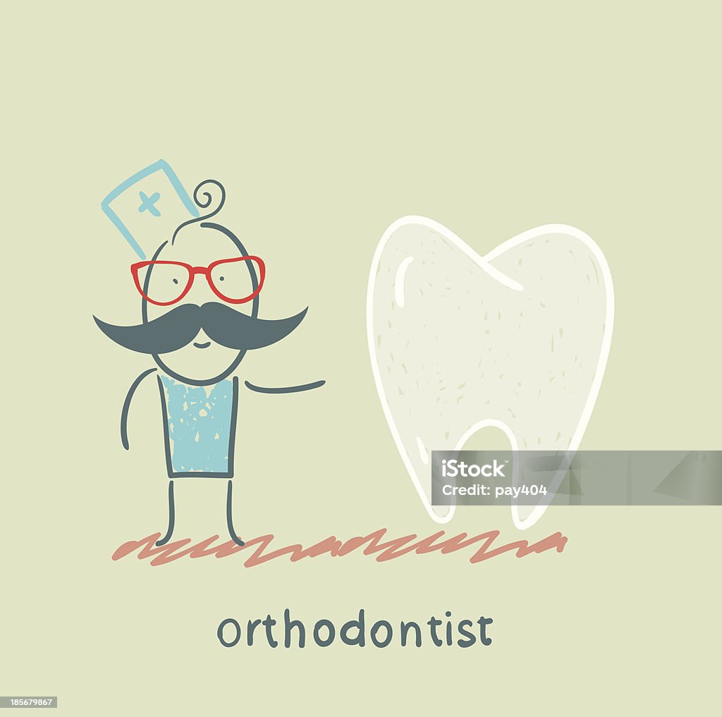 Ortodontista é com grande Dentes - Royalty-free Adulto arte vetorial