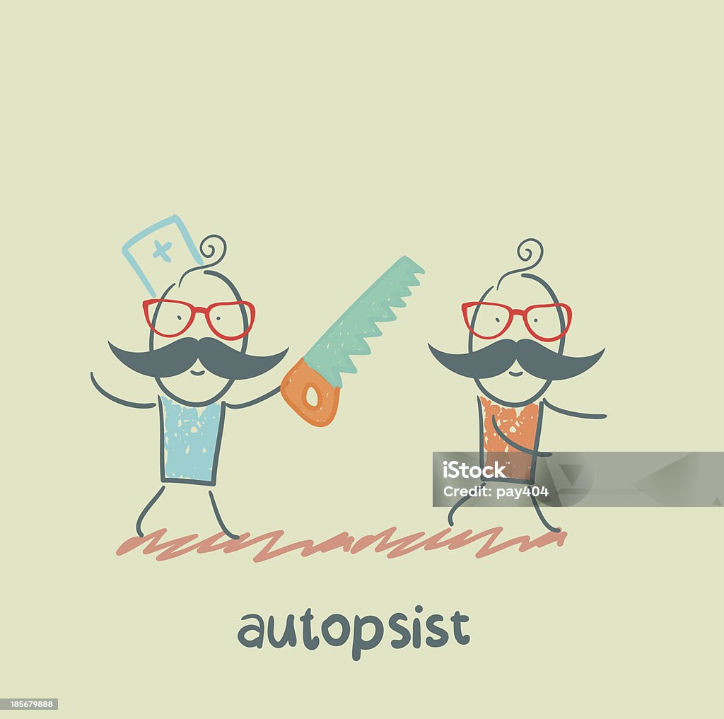 autopsist with a saw Adult stock vector