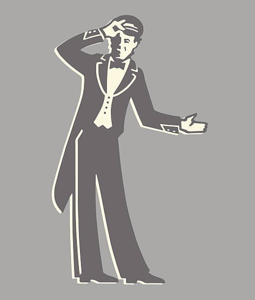 Doorman Gesturing Doorman Gesturing doorman stock illustrations