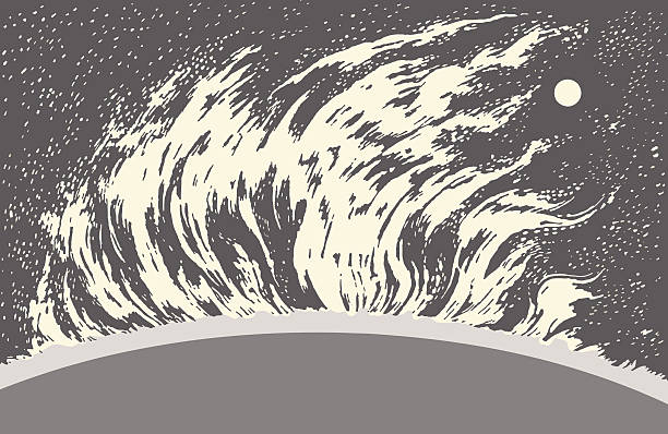 Flaming Planet Flaming Planet flame illustrations stock illustrations