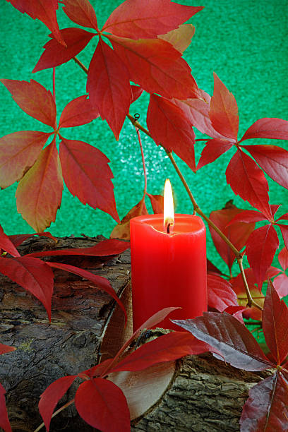 осенний свеча - fire thanksgiving leaf burning стоковые фото и изображения