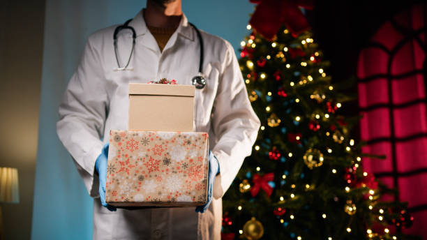istock handcrafted gift boxes for Christmas holidays in a Clinic 1856827968