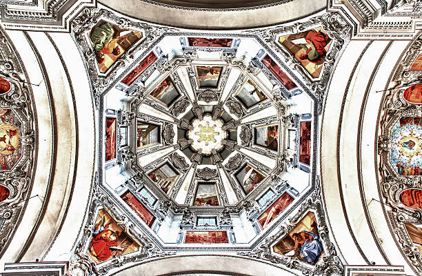 salzburger kathedrale - indoors cathedral salzburg cathedral salzburg stock-fotos und bilder