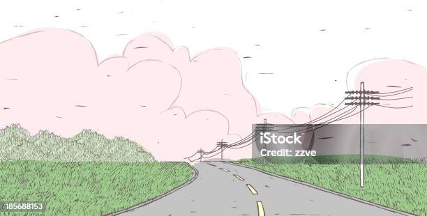 Estéril Estrada - Arte vetorial de stock e mais imagens de Ponto de Fuga - Ponto de Fuga, Estrada Sinuosa, Vetor