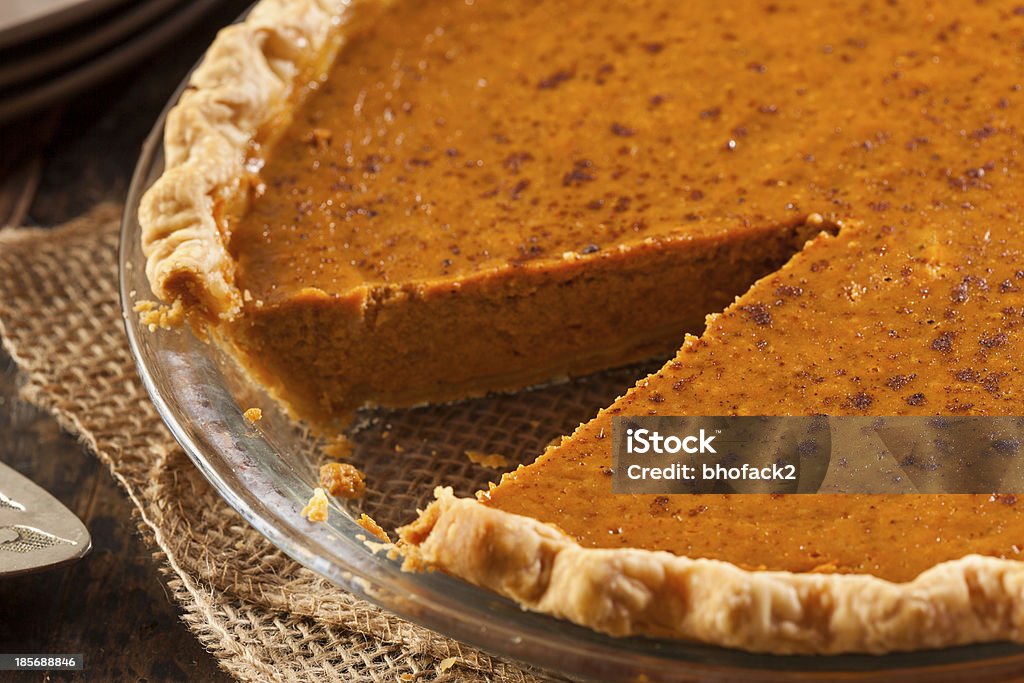 Homemade Delicious Pumpkin Pie Homemade Delicious Pumpkin Pie made for Thanksgiving Autumn Stock Photo