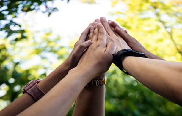istock The hands team together with a partnership team Joining trust and successful Concept 1856893264