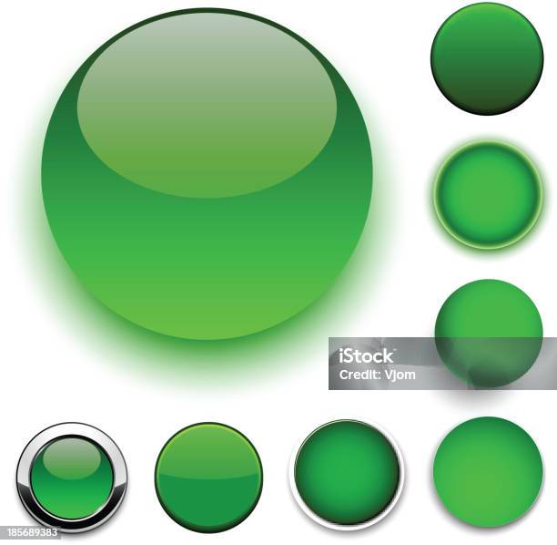 Round Vert Icônes Vecteurs libres de droits et plus d'images vectorielles de Aspect métallique - Aspect métallique, Badge, Brillant