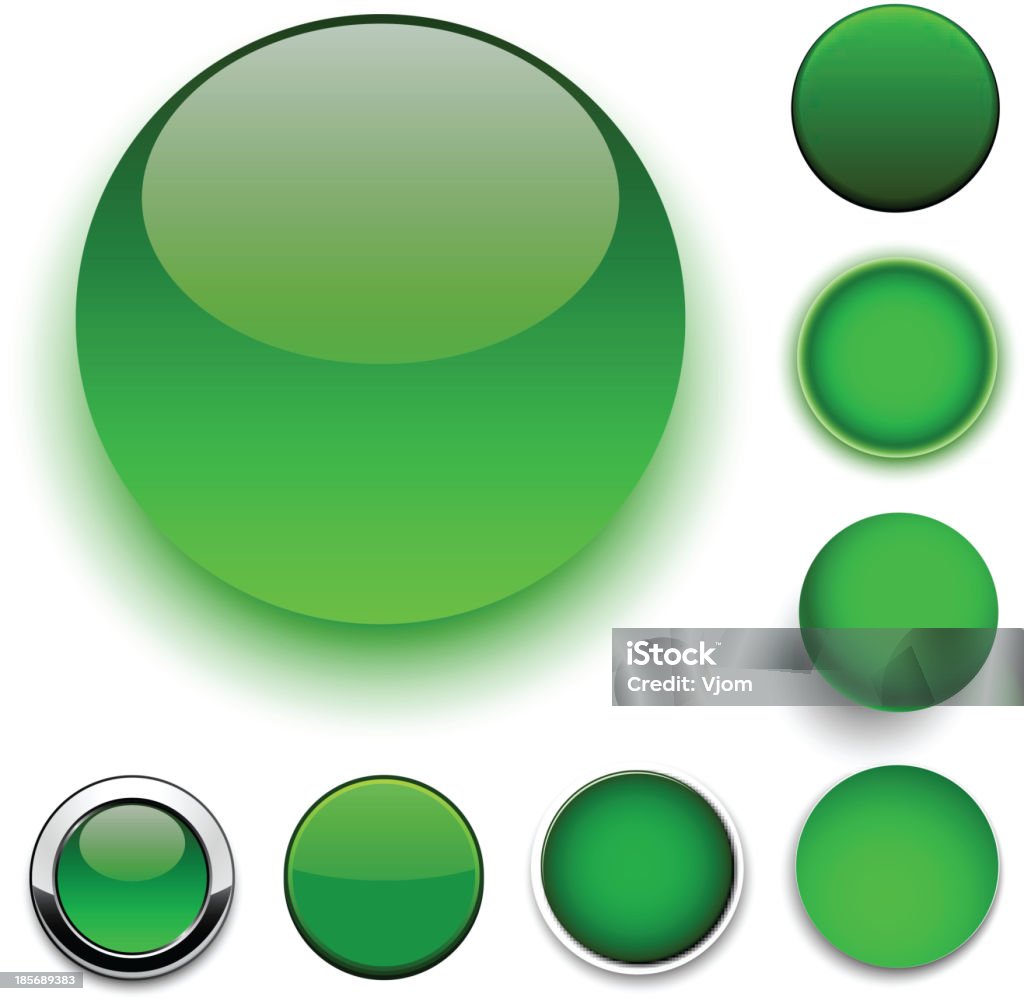 Круглые зеленые значки. - Векторная графика Блестящий роялти-фри