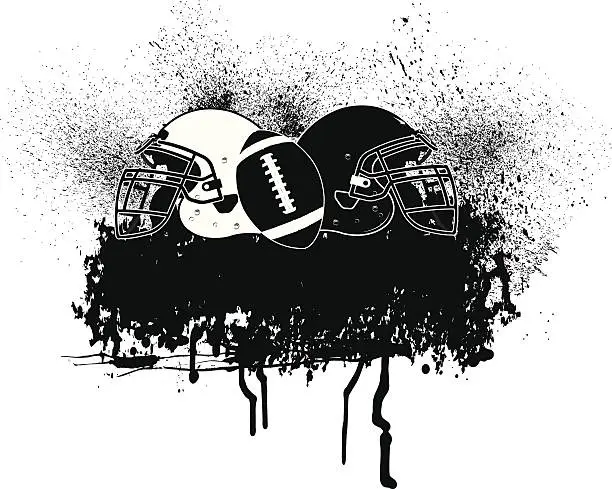 Vector illustration of Football Helmet Grunge Graphic