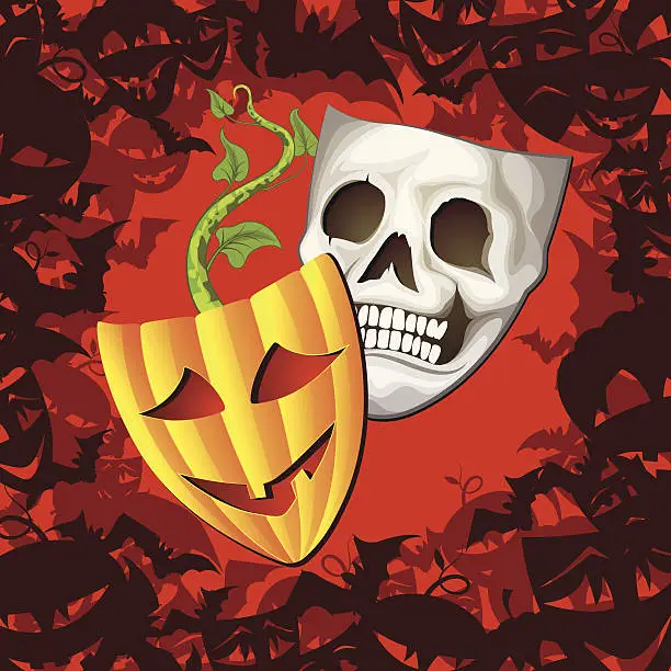 Vector illustration of Theatrical Halloween Mask
