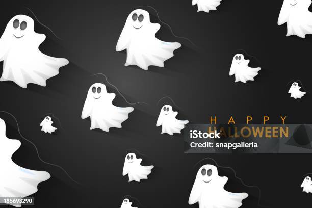 Halloween Tło Z Latania Boo Ghost - Stockowe grafiki wektorowe i więcej obrazów Cukierek albo psikus - Cukierek albo psikus, Element projektu, Fajny