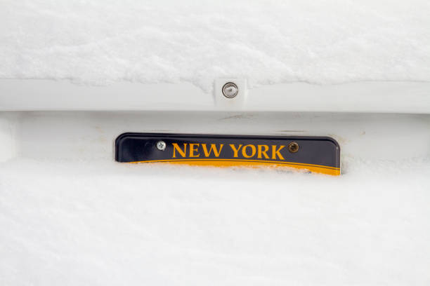 New york license plate New York license plate covered in snow new york state license plate stock pictures, royalty-free photos & images