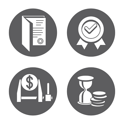 Flat icons set for Our Benefits element