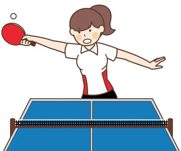 Vector illustration of Table tennis player(Women)