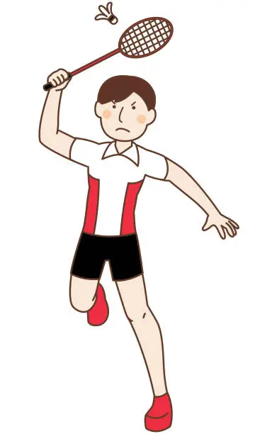 Vector illustration of Badminton player(Man)