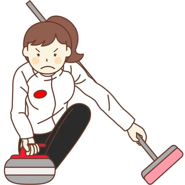 Vector illustration of Curling(Women)