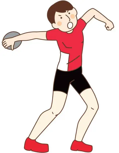Vector illustration of Discus throw(Man)