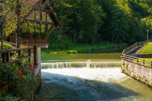 The Dobra River at Kamacnik Kanjon in Primorje-Gorski Kotar County, north west Croatia. August