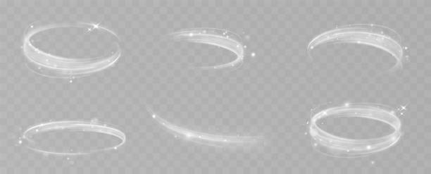 istock Texture of cold winter wind. Holiday vector snowstorm. Christmas cold snowstorm effect.Light effect.Magic spiral with sparkles.White light effect.Glitter particles with lines.Swirl effect. 1856999307