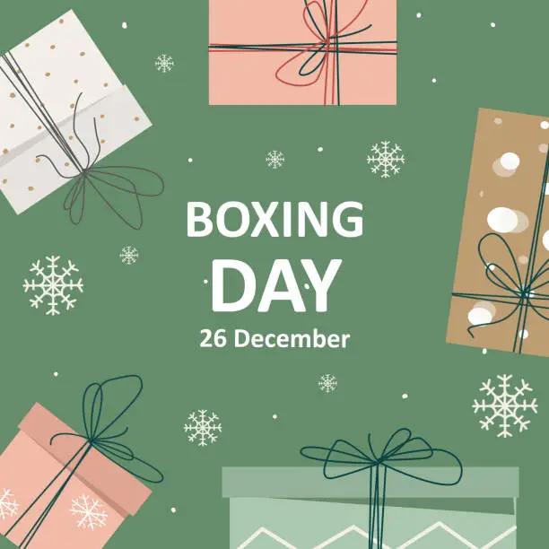 Vector illustration of happy boxing day l banner vector flat design