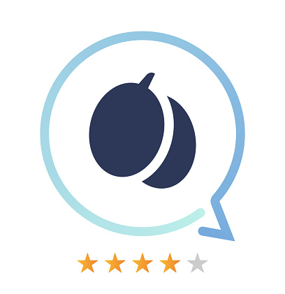 Olives rating and comment vector icon.