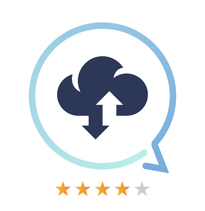 Cloud computing rating and comment vector icon.