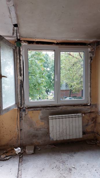 istock Window in abandoned house. Renovation and building 1857058887