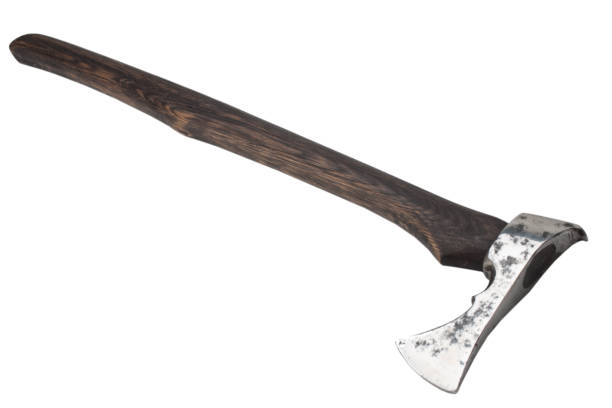 istock antique battle axe with wooden handle. 1857062225