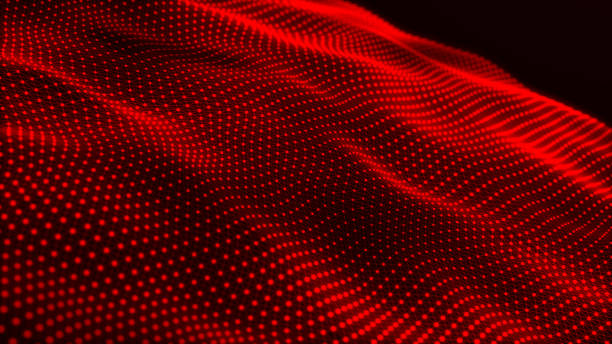 istock Abstract futuristic wave. Digital background. Network connection dots and lines. 3d rendering 1857087585