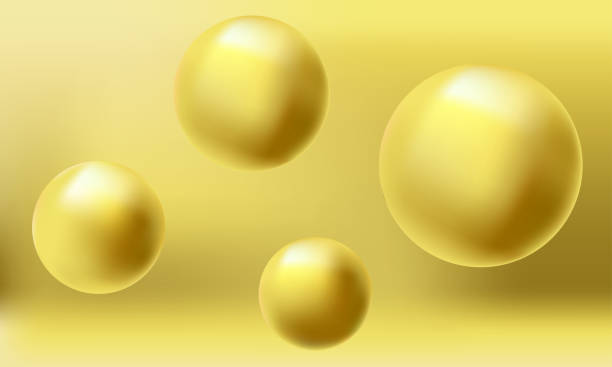 istock 3D Illustration. Mockup. Gold Ball Metal Abstract Background, Geometric Shapes. modern background design 1857087720