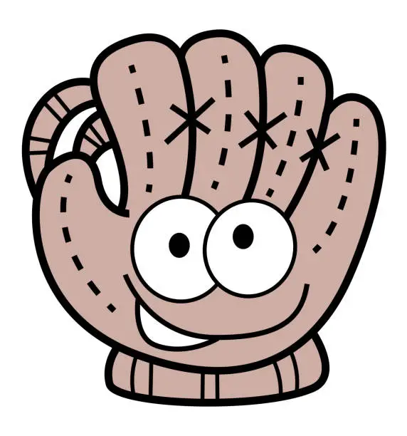 Vector illustration of Funny baseball glove cartoon