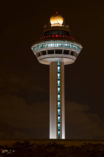 istock Changi Airport Controller Tower at Night 2 185710260