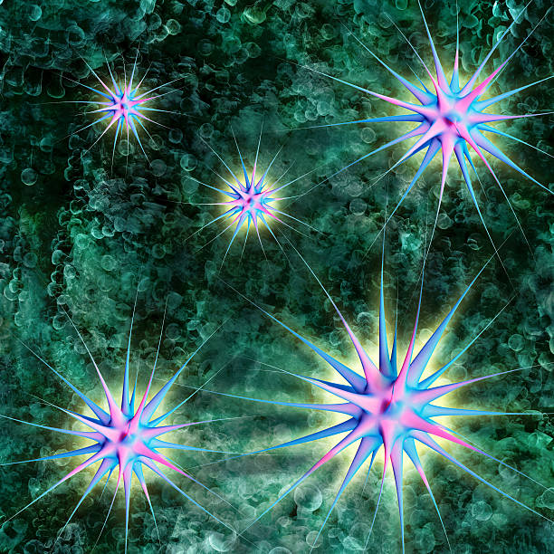 뉴런 - 3d 렌더링됨 일러스트 - elektronl 뉴스 사진 이미지
